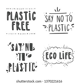 Simple lettering set. Stop using plastic in your life. Great for cards,poster,web elemetns or t-shirt design.