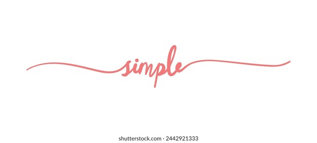 Simple - lettering vector isolated on white background