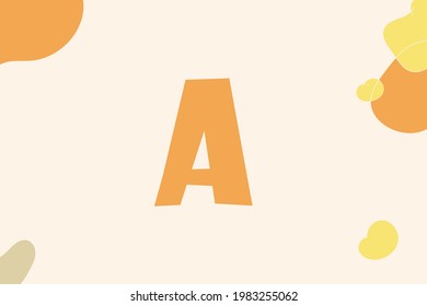Letras simples con ilustraciones de fondo coloridas para la educación y la recolección