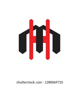 simple letters hm abstract Home shape logo