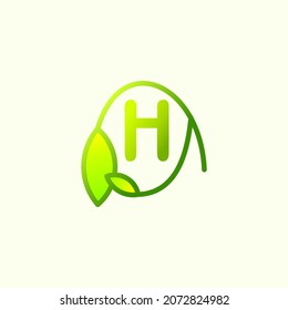 simple LETTERS logo design WITH YELLOW LEAVES