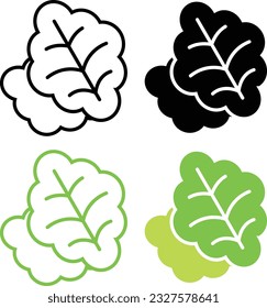 Simple lettuce icon, vegetable illustration