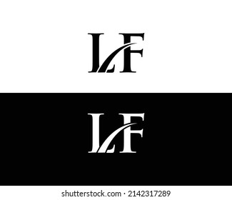 Simple LF Letra Logo Design Creative Idea Vector Template.