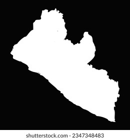 Simple Liberia Map Isolated on Black Background, can be used for business designs, presentation designs or any suitable designs.