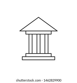 simple library building icon vector clip art flat design object