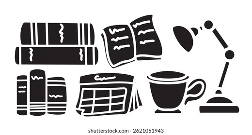 coleções de ícones de biblioteca simples. formato vetorial minimalista. logotipos, adesivos, mercadorias e elementos da interface do usuário
