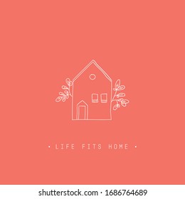 A simple "life fits home" drawing.