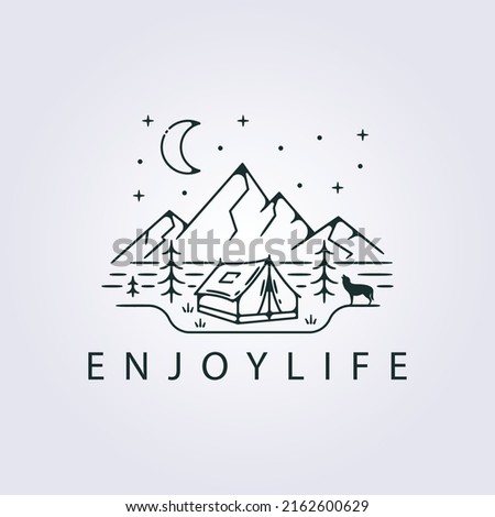 simple life minimal adventure camp logo vector illustration apparel print design
