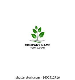 simple life of tree logo design vector