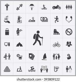 Simple lifestyle icons set. Universal lifestyle icon to use for web and mobile UI, set of basic lifestyle elements
