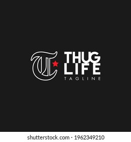 Simple lifestyle logo template with letter t.