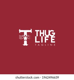 Simple lifestyle logo template with letter t.