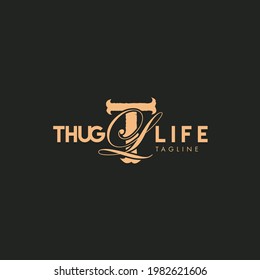 Simple lifestyle logo template with letter t.