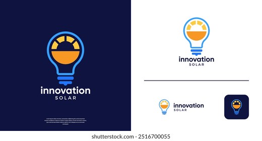 Simple light blub and solar panel logo design inspiration.