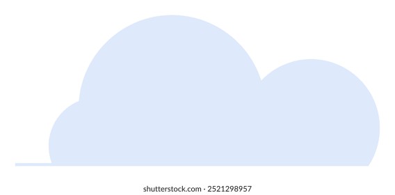 Una simple nube azul claro en estilo de Vector minimalista ideal para Climas gráficos, Diseño web, App, educación y temas climáticos. Bordes lisos con color sólido.