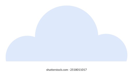 Nube azul claro simple sobre fondo blanco. Ideal para temas de Clima, diseño digital, proyectos infantiles, conceptos ambientales y gráficos minimalistas. Tres palabras simples, limpias, minimalistas.