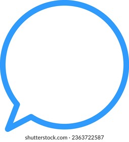Simple light blue color illustration of speech bubble