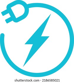 Icono de electricidad azul claro simple