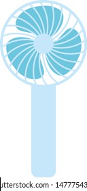 Simple light blue handy fan