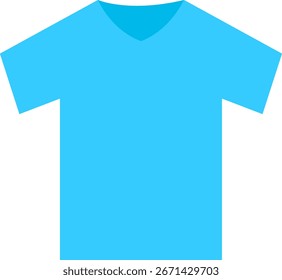Einfaches hellblaues T-Shirt einzeln auf Weiß