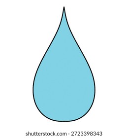Icono de gota de agua azul claro simple