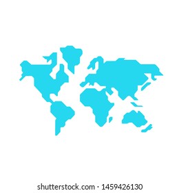 
simple light blue world map illustration vector