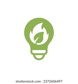 Simple light bulb Biofuel icon. Renewable energy and green environment. electricity generated by biogas concept