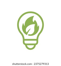 Simple light bulb Biofuel icon. Renewable energy and green environment. electricity generated by biogas concept