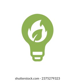 Simple light bulb Biofuel icon. Renewable energy and green environment. electricity generated by biogas concept