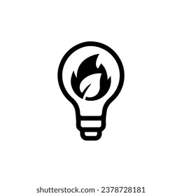 Simple light bulb Biofuel icon. Renewable energy and green environment. electricity generated by biogas concept