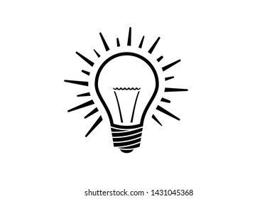 Simple light bulb black line icon 