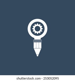  Simple light bulb conceptual icon with colorful gears inside. Modern flat icon for Web and Mobile Application. EPS 10. 