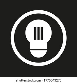 Simple light bulb icon, color white