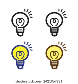 Simple light bulb icon illustration set