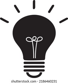 Simple light bulb icon isolated on the background. Idea sign concept