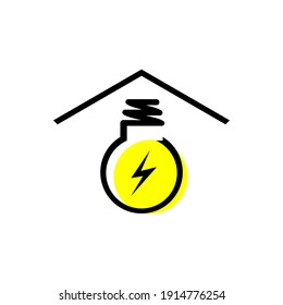 simple light bulb icon with line art for website and logo design