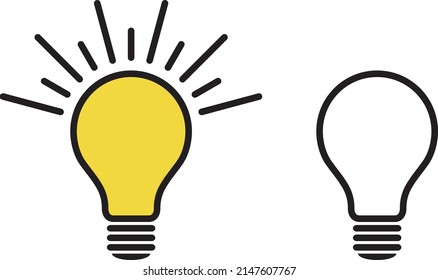 Simple light bulb icon set