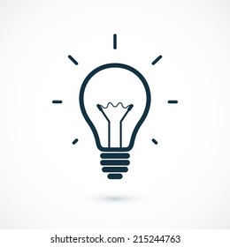 Simple light bulb icon. Vector illustration