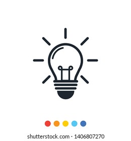 Simple light bulb icon,Vector and Illustration.