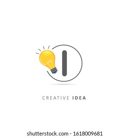 simple light bulb letter l logo design template, design vector light bulb symbol, idea logo.