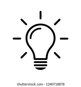 Simple light bulb line icon isolated on background. Idea sign concept