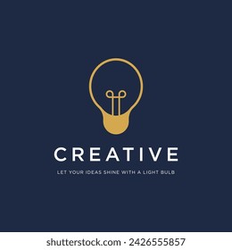 Simple light bulb logo design with creative ideas.