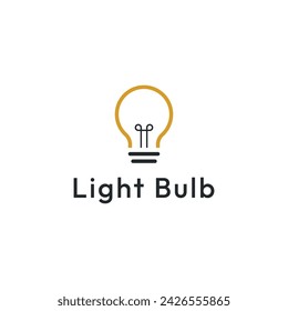 Diseño simple del logotipo de la bombilla con ideas creativas.