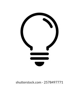 Simple light bulb outline icon set in generic style. Lamp insight sign symbol