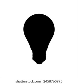 Simple light bulb silhouette isolated on white background. Light bulb icon vector illustration design.