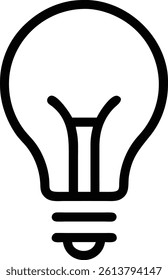 Simple Light Bulb Silhouette Lamp Idea Symbol Design