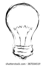 Simple light bulb symbol in lane art style.
