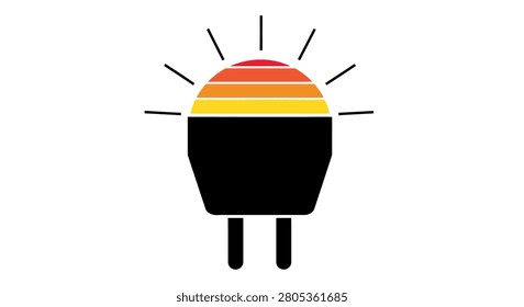 Simple light bulb with vibrant colors
