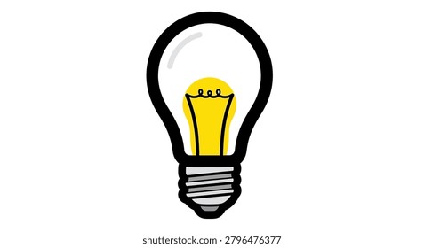 Simple light bulb with yellow filament