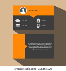Simple light business card template - Flat Design - Vector Illustration eps 10